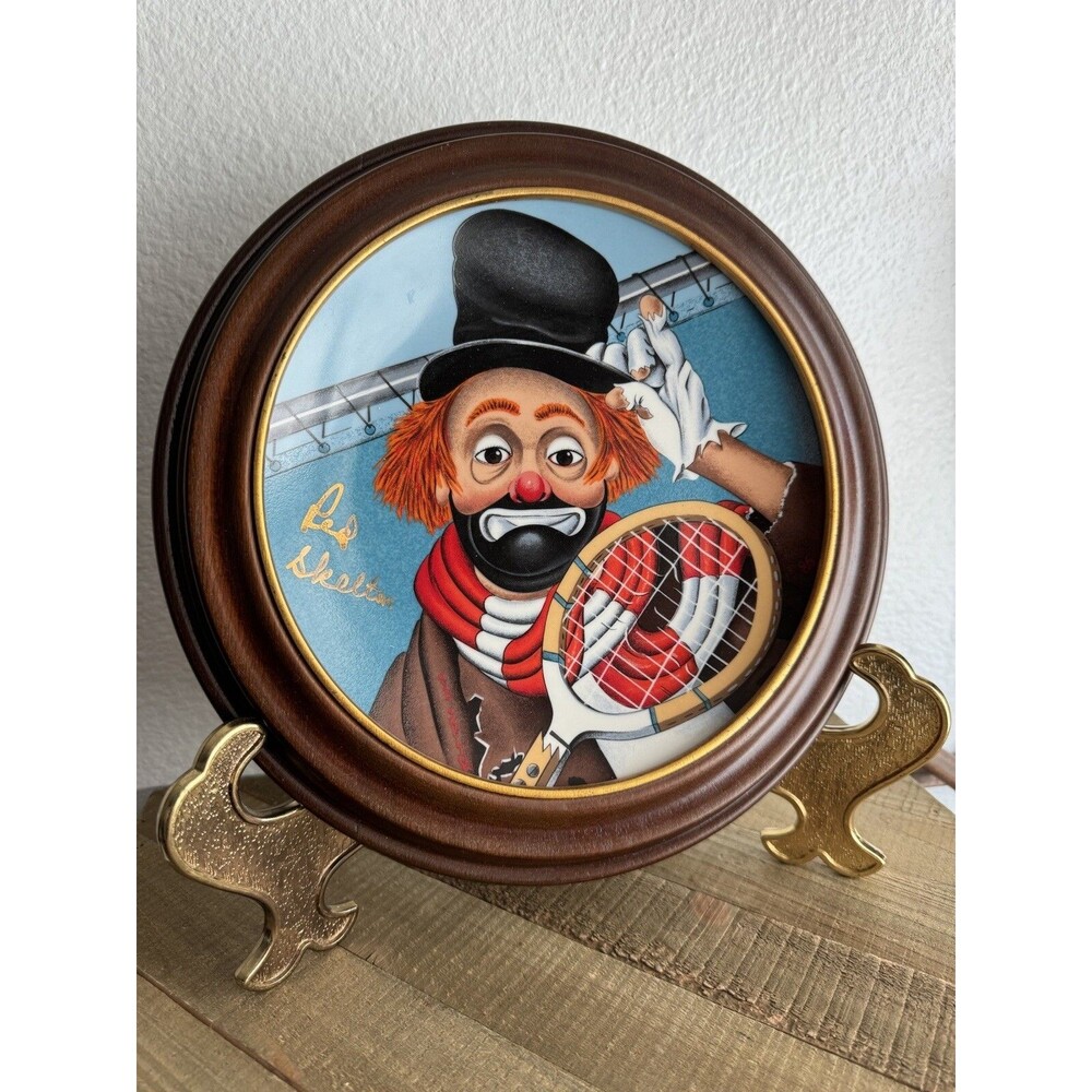 Anyone For Tennis? Signed Collector Plate Red Skelton Armstrong’s With Stand